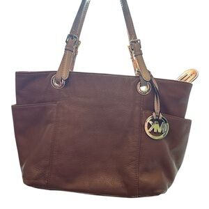 Michael Kors EUC Brown Leather Tote Bag